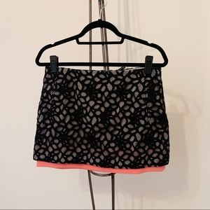 Diane Von Furstenberg Black Lace Mini Skirt